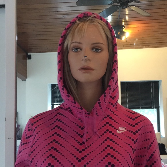 Great “Nike” Pink Circle Jaggard Print Sweatshirt - Picture 3 of 6